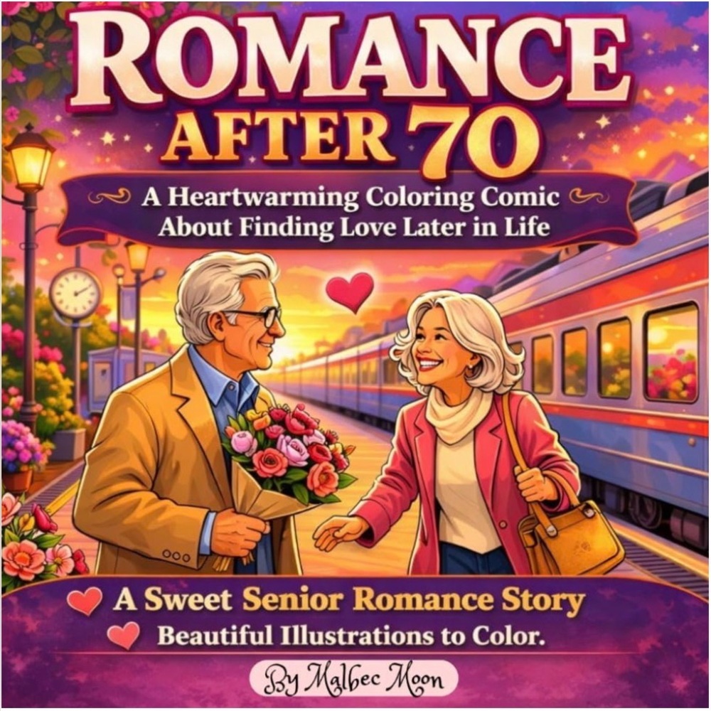 Romance After 70 Coloring Comic Book - Senior Love Story